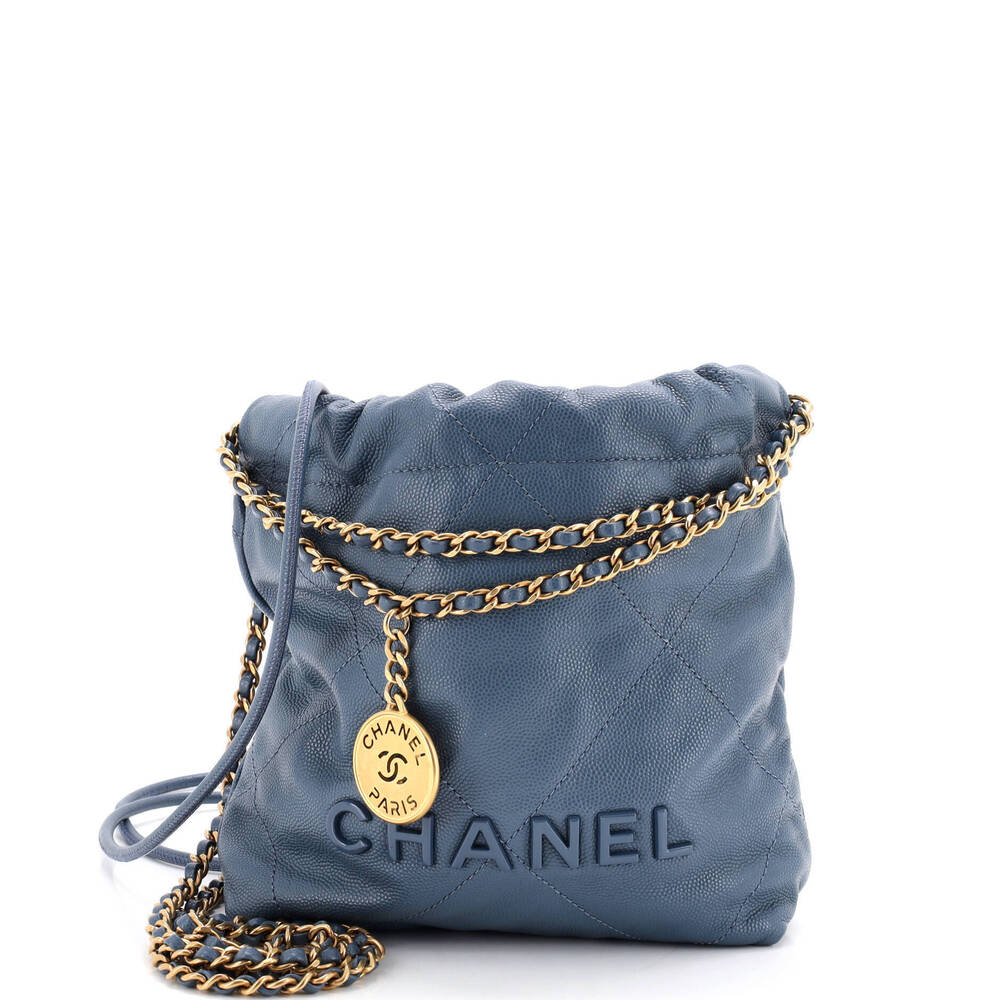 Chanel Mini 22 Chain Hobo Quilted Caviar